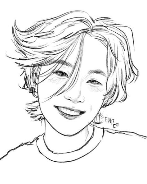 Bts Drawings Line Art Drawings Drawing Artwork Cute Sketches