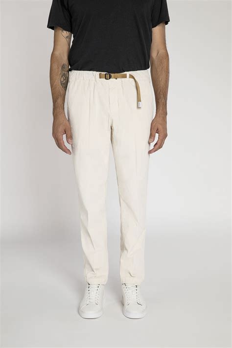 Pantalone In Velluto A Coste Di Cotone White Sand