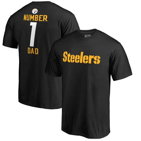 Nfl Pro Line Pittsburgh Steelers Black Number 1 Dad T Shirt