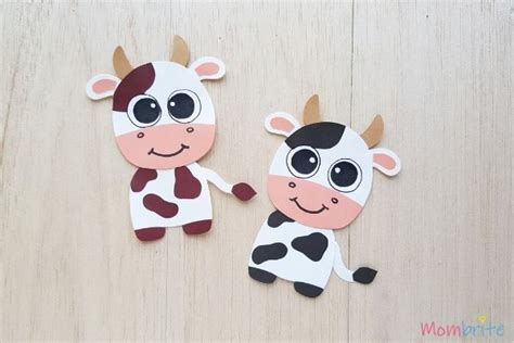 Cute Paper Cow Craft for Kids [Free Template] | Mombrite