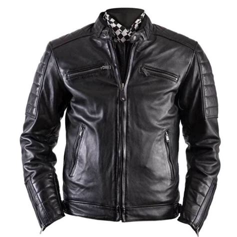 Chaqueta Moto Cuero Helstons Cruiser Rag Negro