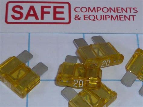 Bkatc 20 Atc 20 Amp Qty 2 Yellow Blade Fuse Spade Test Points Tin Zinc