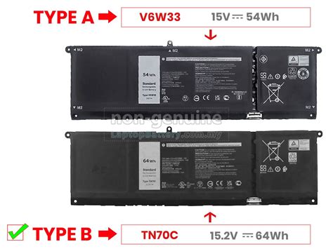 Dell V W Battery High Grade Replacement Dell V W Laptop Battery