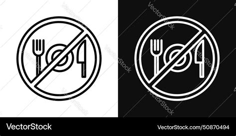 No eating sign icon set food consumption Vector Image