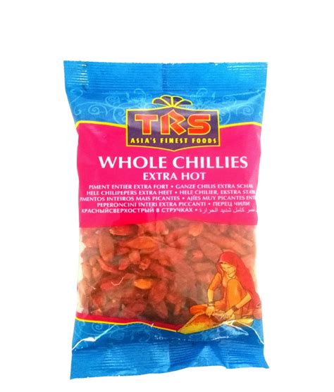 TRS Whole Chillies Extra Hot 50 G Spice Town Online Grocery Store