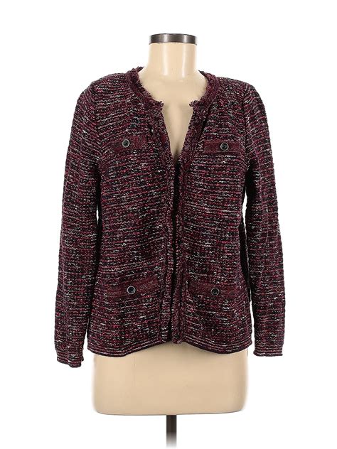 J Jill Color Block Multi Color Burgundy Cardigan Size M 66 Off ThredUp