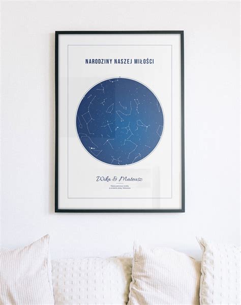 Mapa gwiazd granatowa Personalizowany plakat pamiątka Astralo pl