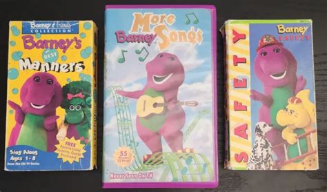 S Barney Vhs Lot Sing Along Tapes Best Manners Safety More