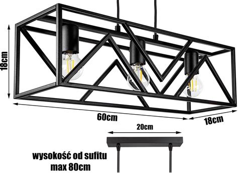 Glimex Lampa Sufitowa Plafon Żyrandol Loft Edison Led Cage3P Opinie