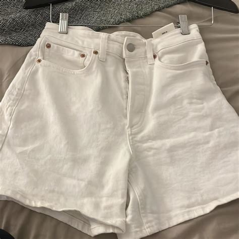 Buck Mason Off White Denim Shorts Size 25 Like New Depop