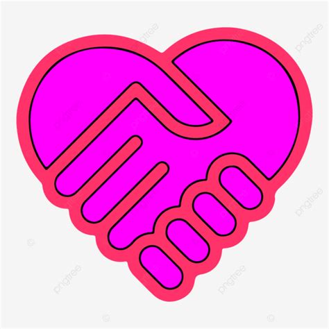 Love Heart Logo Vector Art PNG Heart Handshake Icon Logo Love Concept