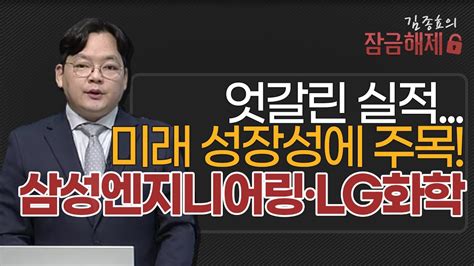 김종효의 잠금해제 엇갈린 실적 미래 성장성에 주목 삼성엔지니어링·lg화학 머니투데이방송 증시 증권 Youtube