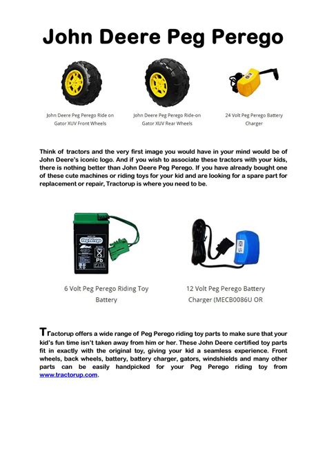 John deere peg perego by TractorUP - Issuu