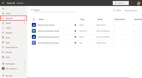 Power Bi 서비스의 즐겨찾기대시보드 보고서 앱 Power Bi Microsoft Learn