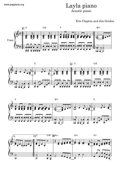 Eric Clapton Layla Sheet Music Pdf Free Score Download ★