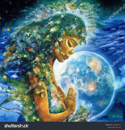 Mother Earth Deep Connection Nature Save Stock Illustration 2260797211