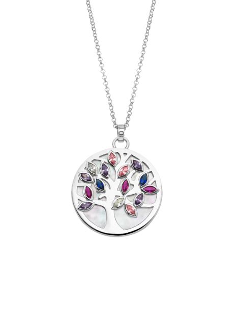 Collier Argent Arbre De Vie Nacre