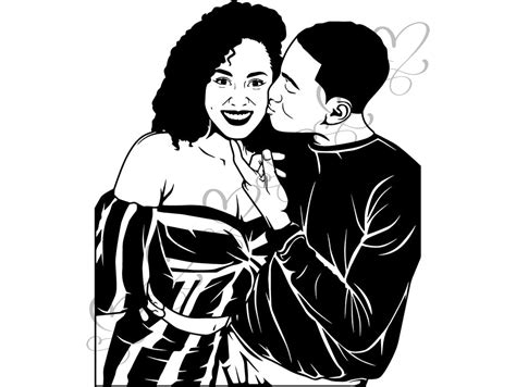 Black Cute Couple Svg Relationship African Ethnicity Kissing Falling I Designsbyaymara