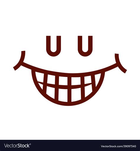 Smile showing teeth Royalty Free Vector Image - VectorStock