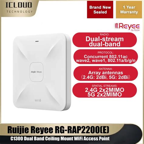 Ruijie Reyee Rg Rap E Ac Dual Band Ceiling Mount Wifi Access