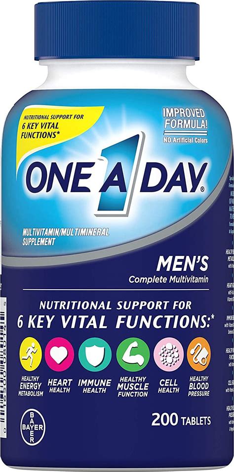 One A Day Mens Complete Multivitamin 200 Tablets For Optimal Health