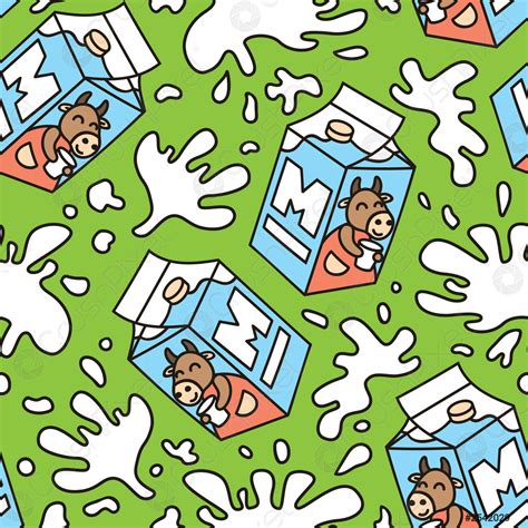 Seamless Pattern Package Of Milk Stock Vector 2542029 Crushpixel