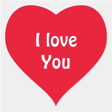 I Love You Heart Sticker Zazzle