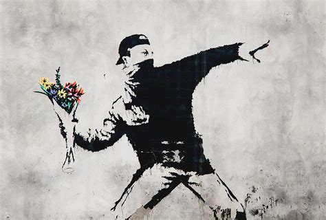 Love Is In The Air Original Mural Flower Thrower Photograph By My