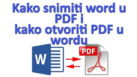 Kako Sa Uvati Word Dokument U Pdf Formatu I Kako Otvoriti Pdf U Wordu