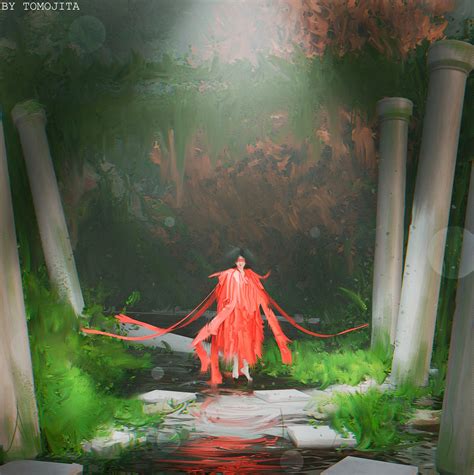 Red Blind One Walking By Tomojita On Deviantart