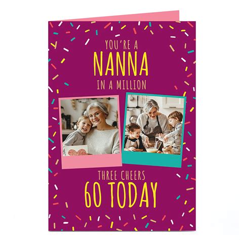 Buy Photo Birthday Card Nanna Confetti Polaroids Editable Age For