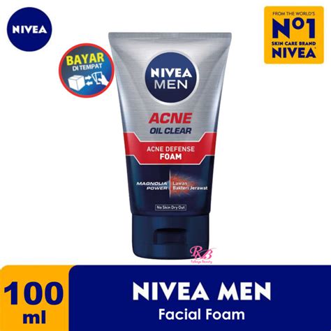 NIVEA Men Acne Oil Clear Acne Defense Foam 100ml Sabun Cuci Muka