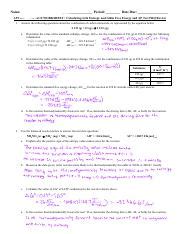 2 APWS Entropy And Gibbs Energy Pdf Name Period Date Due APChem