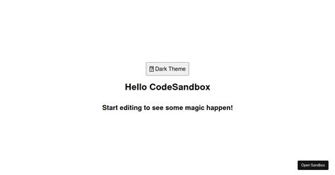 Basic Theme Changer Using Reactjs Codesandbox