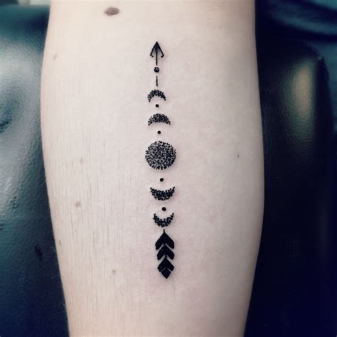 Moon Phases Tattoo Stencil