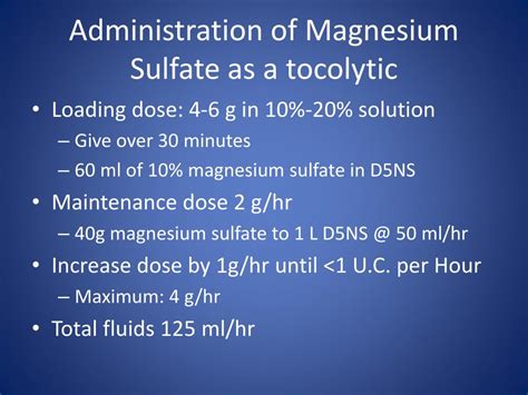 PPT - Magnesium Sulfate in Obstetrics: Indications and Complications ...