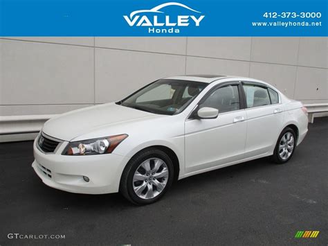 2008 White Diamond Pearl Honda Accord Ex L V6 Sedan 132725187