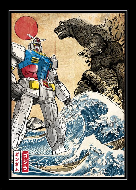 Plakat na ścianę King of the monsters vs Gundam Gadżety Prezenty