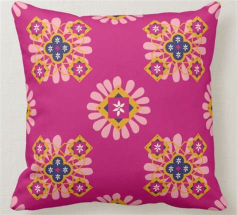 Pink Moroccan Pattern Throw Pillow Simply Snazzy