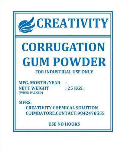 Industry Grade 25Kg Creativity Corrugation Gum Powder Packaging Type