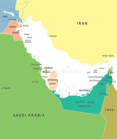 Mapa Del Golfo P Rsico Ejemplo Del Vector Stock De Ilustraci N