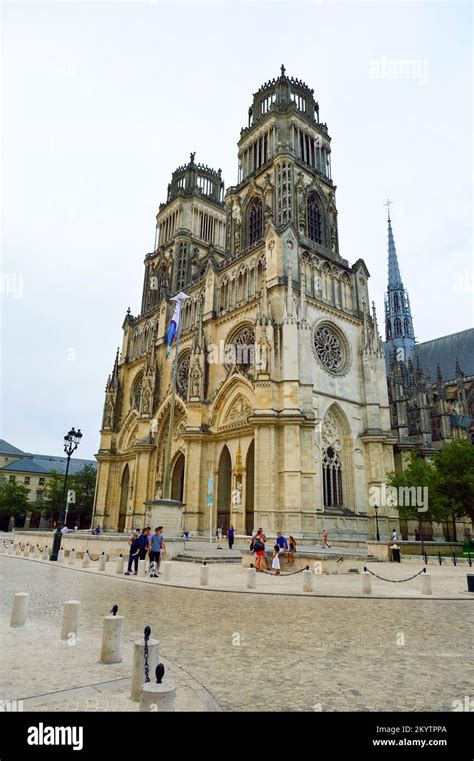 ORLEANS, FRANCE - AUGUST 11, 2015: Orleans Cathedral. It is a Gothic ...