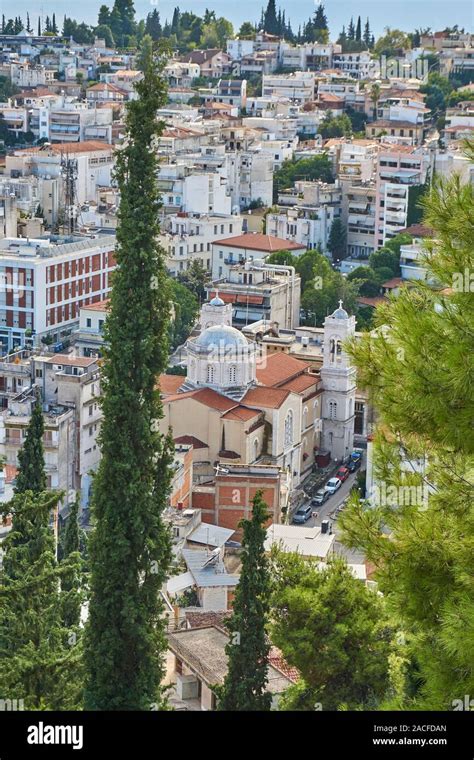 Urban View Of The Center Of Lamia City Greece Architectural Buildings