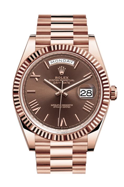 Rolex 228235 Day Date President 40 Chocolate Roman Dial 18k Rose Gold