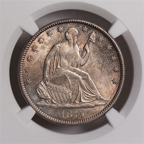 1875 Cc Liberty Seated Half Dollar Med Cc Sm Cc Ms63 Ngc • Liberty Coin