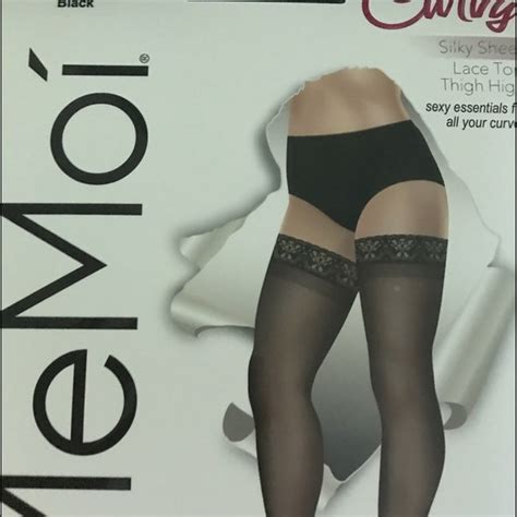 Curvy Accessories Me Moi Curvy Silky Sheer Lace Top Thigh High