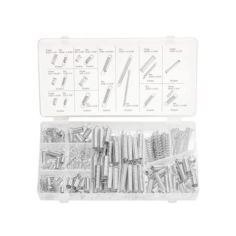 Neiko 50456a Spring Assortment Set 200 Piece Extension And Compression Springs Kit Zinc