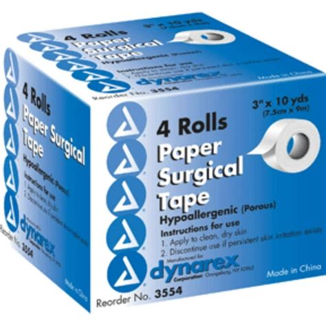 Dynarex Paper Surgical Tape Hypoallergenic 3 Inches X 10 Yards 40 Yards