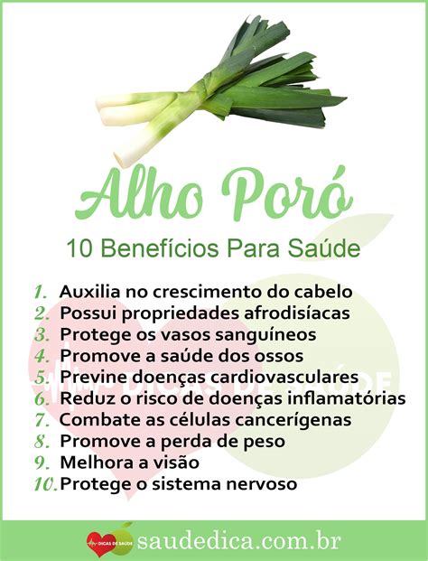 Os 10 Benefícios do Alho Poró Para Saúde Dicas de saúde Alimentação