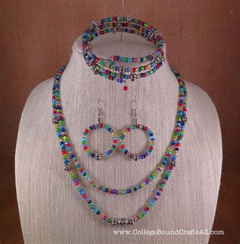 Southwest Multi Color Czech Glass Bead Double Strand Necklace Etsy